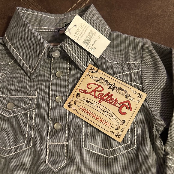 Rafter C onesie. Pearl snap. Infant boys. - Picture 2 of 7